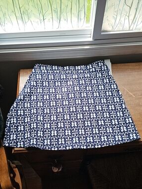 Margaret M Navy and White Mini Skirt